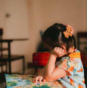 Child reading a book